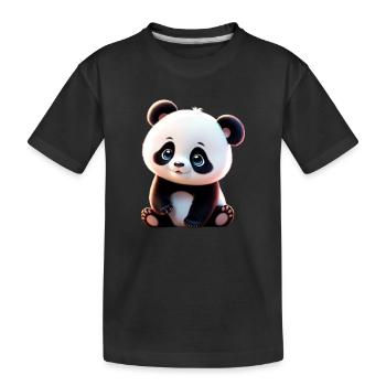 Baby Panda/ Pandabärchen - Kinder Premium Bio T-Shirt - Schwarz - Vorne