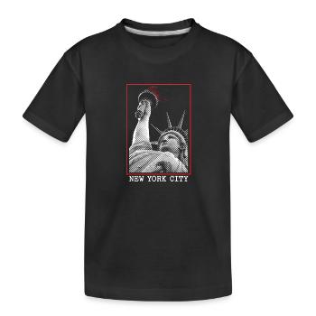 New York City NYC Freiheitsstatue - Kinder Premium Bio T-Shirt - Schwarz - Vorne
