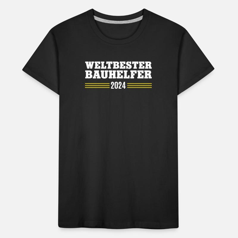 Bauhelfer 2024 Danke Bauarbeiter Bau Handwerker Kinder Premium Bio T-Shirt
