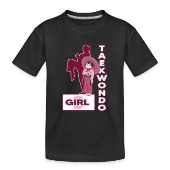 Taekwondo-girl martial art "tae kwon do" martial arts - Kids' Premium Organic T-Shirt - black - Front
