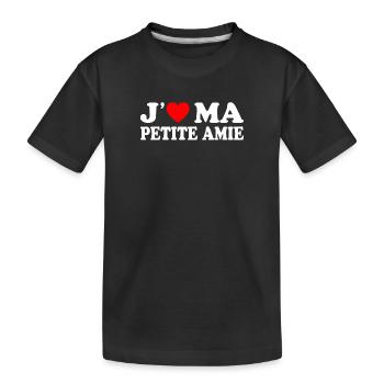 J'aime Ma Petite Amie Cadeau Amour Pour Amoureux - T-shirt bio Premium Enfant - noir - Devant