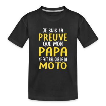 Mon papa ne fait pas que de la moto - T-shirt bio Premium Enfant - noir - Devant