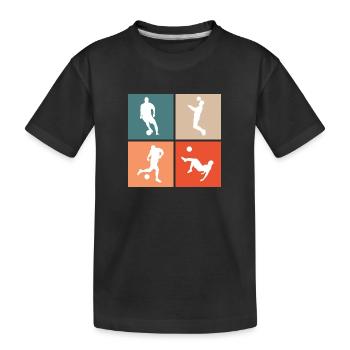 Fußball Fußballer - Kinder Premium Bio T-Shirt - Schwarz - Vorne
