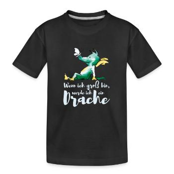 TABALUGA Wenn Ich Groß Bin, Werde Ich Ein Drache - Kinder Premium Bio T-Shirt - Schwarz - Vorne