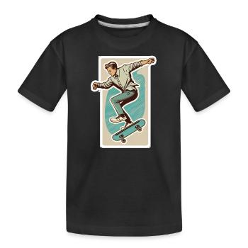 Garçon patineur - T-shirt bio Premium Enfant - noir - Devant