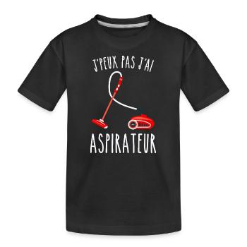 J peux pas j ai aspirateur - T-shirt bio Premium Enfant - noir - Devant