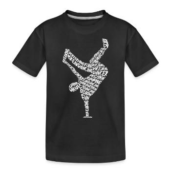 Breakdance Breakdancer Typography Kids Boys - Kids' Premium Organic T-Shirt - black - Front