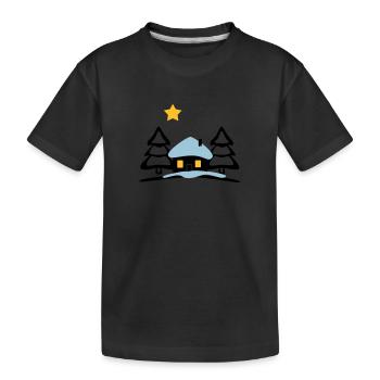 Maison de Noël au Pôle Nord - T-shirt bio Premium Enfant - noir - Devant