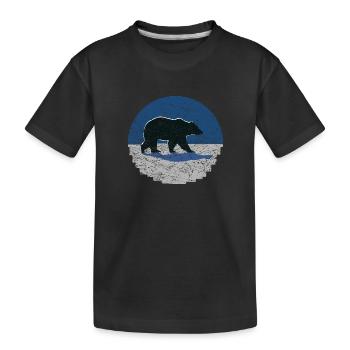 Bär Motiv mit Schatten - Kinder Premium Bio T-Shirt - Schwarz - Vorne