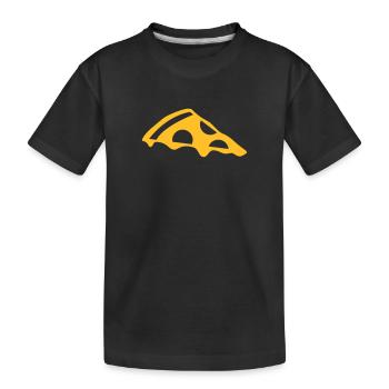 Tranche de pizza au fromage - T-shirt bio Premium Enfant - noir - Devant