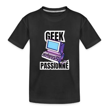 geek passionné - T-shirt bio Premium Enfant - noir - Devant
