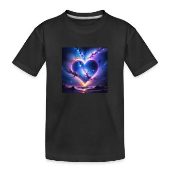 coeur boréale - T-shirt bio Premium Enfant - noir - Devant