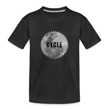 Mond-Radtour - Kinder Premium Bio T-Shirt - Schwarz - Vorne