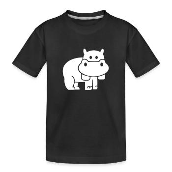 Nilpferd - Kinder Premium Bio T-Shirt - Schwarz - Vorne