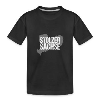 Stolzer Sachse Ostdeutschland Sachsen Ossi - Kinder Premium Bio T-Shirt - Schwarz - Vorne