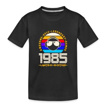 1985 - Kinder Premium Bio T-Shirt - Schwarz - Vorne