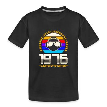 1976 - Kids' Premium Organic T-Shirt - black - Front