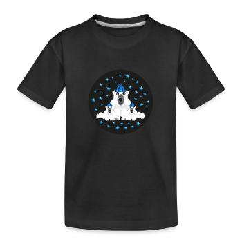Eisbären mit Mütze und Schal. - Kinder Premium Bio T-Shirt - Schwarz - Vorne