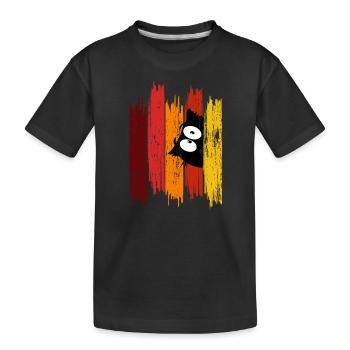 Owl brushstroke - Kinder Premium Bio T-Shirt - Schwarz - Vorne