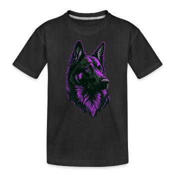 Tête de Berger Allemand Rose - T-shirt bio Premium Enfant - noir - Devant