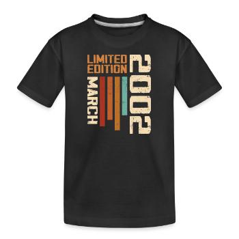 März 2002 Jubiläum 2002 Retro 2002 März - Kinder Premium Bio T-Shirt - Schwarz - Vorne