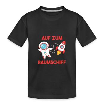 Aus zum Raumschiff Geschenkidee - Kinder Premium Bio T-Shirt - Schwarz - Vorne