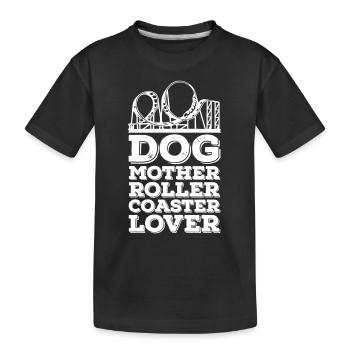 Chien Mère Amoureux des montagnes russes - T-shirt bio Premium Enfant - noir - Devant