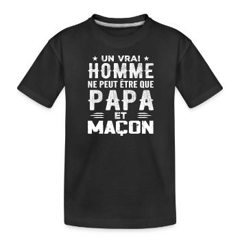 Ein richtiger Mann ist nur Papa und Freimaurer - Kinder Premium Bio T-Shirt - Schwarz - Vorne