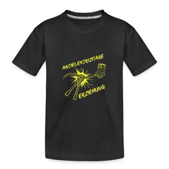Antielektrizitäre Erziehung – Gelb - Kinder Premium Bio T-Shirt - Schwarz - Vorne