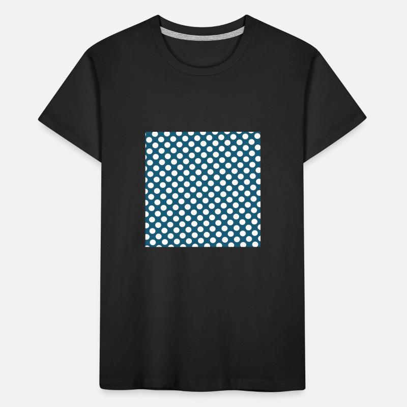 Polka dot blue background dot pattern blue white Kids' Premium Organic T-Shirt