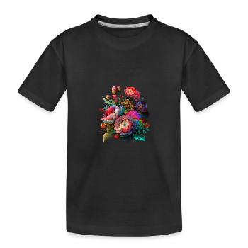 BOUQUETS DE FLEURS ORIGINAL - T-shirt bio Premium Enfant - noir - Devant