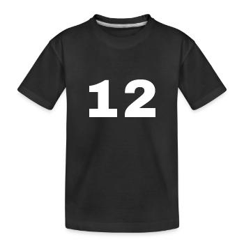12 - Kinder Premium Bio T-Shirt - Schwarz - Vorne