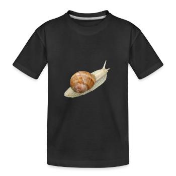 Schnecke, Weinbergschnecke - Kinder Premium Bio T-Shirt - Schwarz - Vorne