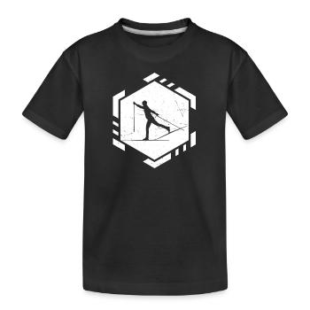 Ski de fond Ski de fond Ski de fond Patinage Ski de fond - T-shirt bio Premium Enfant - noir - Devant