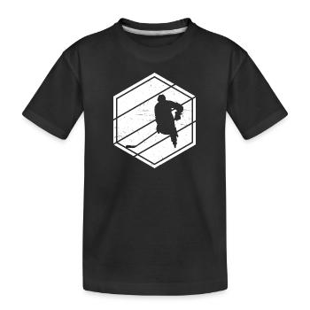 Hockey sur glace Hockey sur glace Jouer au hockey sur glace masculin - T-shirt bio Premium Enfant - noir - Devant