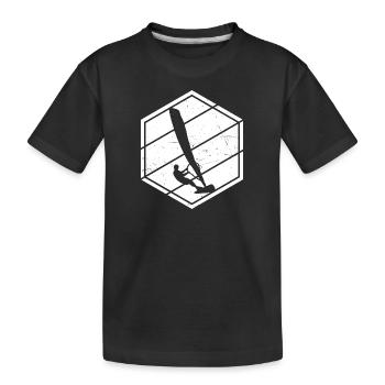 Men's Surfer Surfing Windsurfer Windsurf Windsurfing Windsurfing - Kids' Premium Organic T-Shirt - black - Front