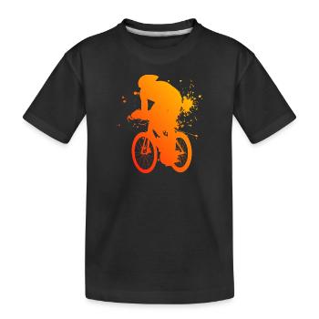 Road bike men racing cyclist road bike racing bike - Kids' Premium Organic T-Shirt - black - Front