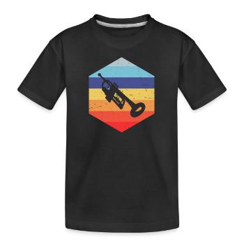 Trumpet Men Trumpets Player Trumpeter - Kids' Premium Organic T-Shirt - black - Front