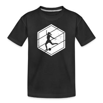 Herren Fussballspieler Fussballspielen Fussball - Kinder Premium Bio T-Shirt - Schwarz - Vorne