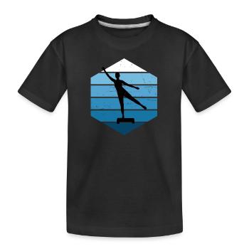 Gymnastique physique féminine Entraînement physique Aérobic - T-shirt bio Premium Enfant - noir - Devant
