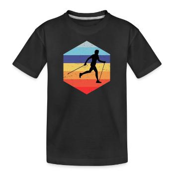 Herren Nordic Walker Walker Damen Nordic Walking - Kinder Premium Bio T-Shirt - Schwarz - Vorne