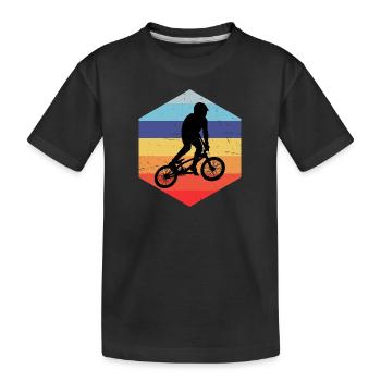 Hommes Femmes BMX Garçons Cyclisme Vélo BMX Vélo - T-shirt bio Premium Enfant - noir - Devant