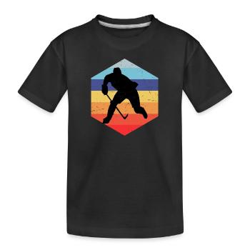 Ice Hockey Eishockey Damen Eishockey Spieler - Kinder Premium Bio T-Shirt - Schwarz - Vorne