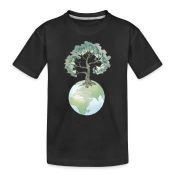 Mère Nature - L’arbre qui soutient notre environnement - T-shirt bio Premium Enfant - noir - Devant