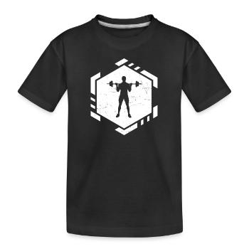 Krafttraining Fitness Ausdauertraining Herren - Kinder Premium Bio T-Shirt - Schwarz - Vorne