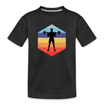 Ausdauertraining Krafttraining Gewichtheben - Kinder Premium Bio T-Shirt - Schwarz - Vorne