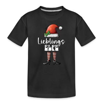Lieblingselfe Elfe Weihnachten Weihnachtselfe XMAS - Kinder Premium Bio T-Shirt - Schwarz - Vorne