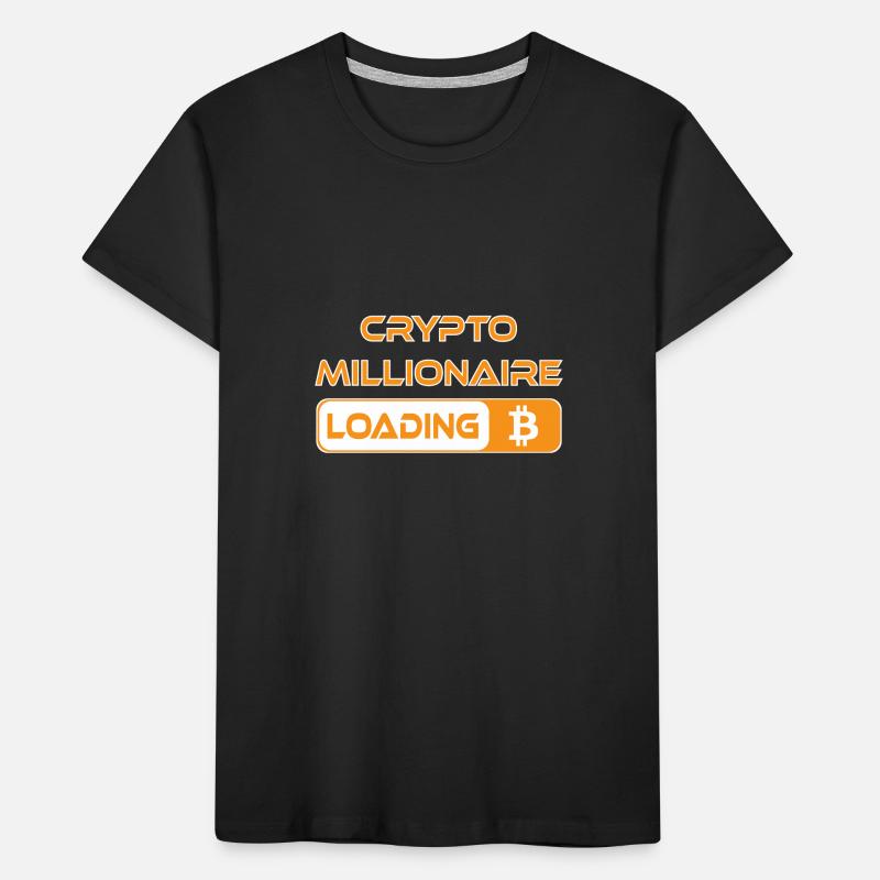 CRYPTO MILLIONAIRE LOADING BITCOIN Kids' Premium Organic T-Shirt