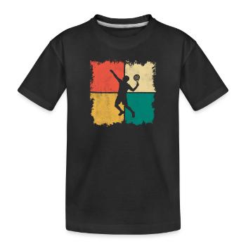 Padel Spieler Padelspieler Retro Padel-Tennis - Kinder Premium Bio T-Shirt - Schwarz - Vorne
