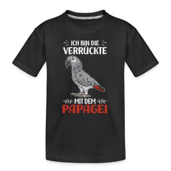 Papageien - Kinder Premium Bio T-Shirt - Schwarz - Vorne